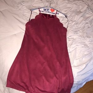 Scalloped velvet dress